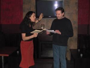 Trilby & Dan reading Talley's Folly