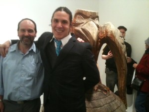 Gallery owner, Craig Sibley with artist Nicholas Galanin