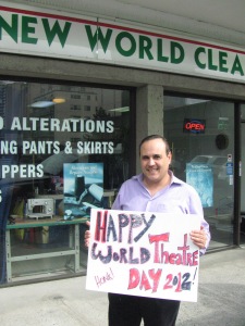 This guy wants a World Theatre Day parade!